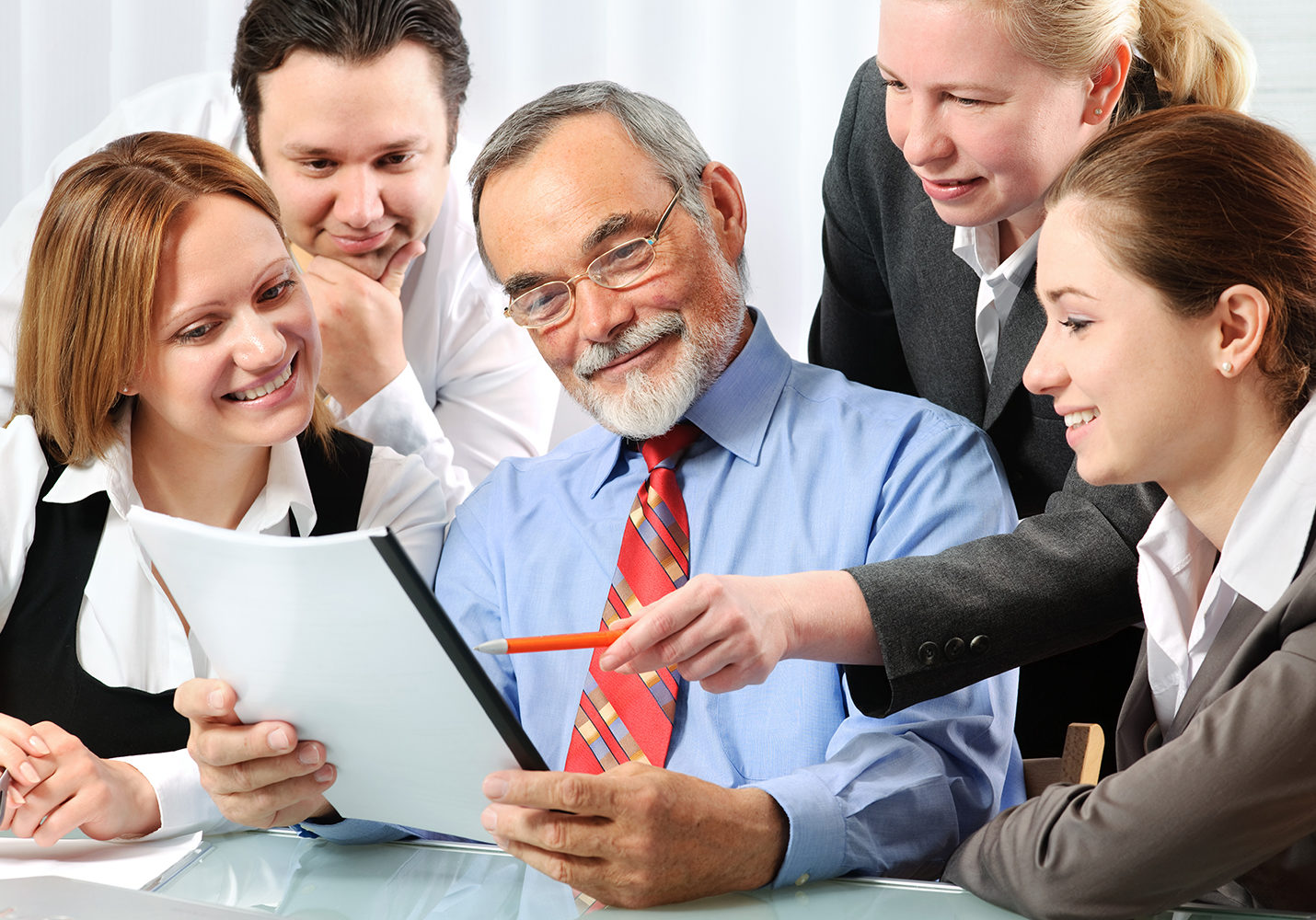 group of business people working in the office